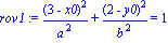 rov1 := (3-x0)^2/a^2+(2-y0)^2/b^2 = 1