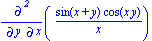Diff(sin(x+y)*cos(x*y)/x, x, y)