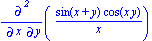 Diff(sin(x+y)*cos(x*y)/x, y, x)